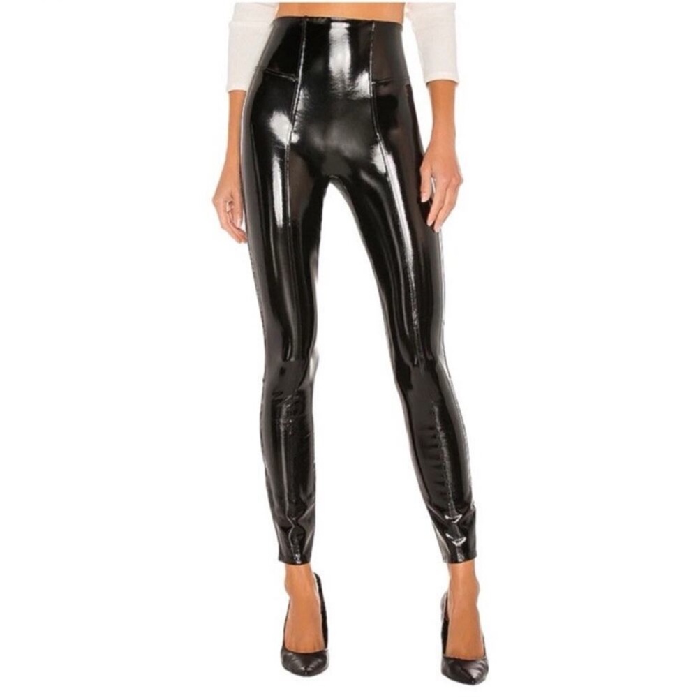 SPANX Patent Leather Black Leggings